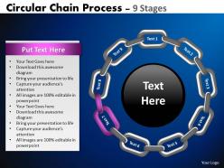 Circular chain flowchart process diagram 9 stages 3