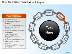 Circular chain flowchart process diagram 9 stages ppt templates 0412