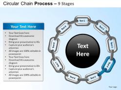 Circular chain flowchart process diagram 9 stages ppt templates 0412