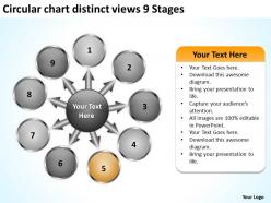 Circular chart distinct views 9 stages flow arrow network powerpoint templates