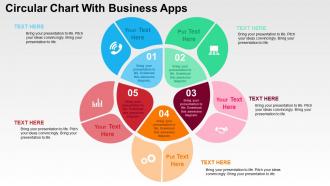 Circular chart with business apps flat powerpoint design