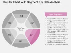 Circular chart with segment for data analysis flat powerpoint design