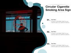 Circular cigarette smoking area sign