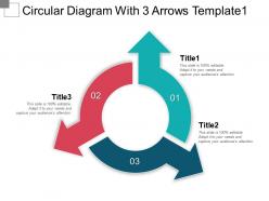 Circular diagram with 3 arrows template1 ppt sample