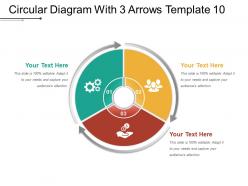 Circular diagram with 3 arrows template 10 ppt model