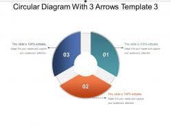 Circular diagram with 3 arrows template 3 powerpoint slide