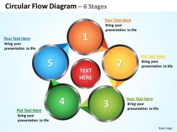 Circular flow diagram 6 stages powerpoint diagrams presentation slides graphics 0912
