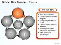 Circular flow diagram 6 stages powerpoint diagrams presentation slides graphics 0912