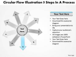 Circular flow illustrate 9 steps in process arrows chart software powerpoint templates