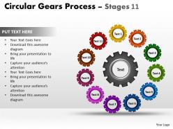 Circular gears flowchart process diagram stages 11