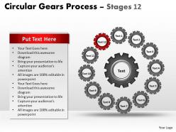 Circular gears flowchart process diagram stages 12