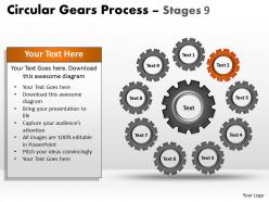 Circular gears flowchart process diagram stages 2