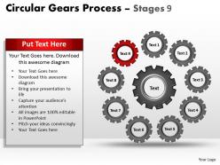 Circular gears flowchart process diagram stages 2