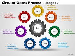 Circular gears flowchart process diagram stages 3