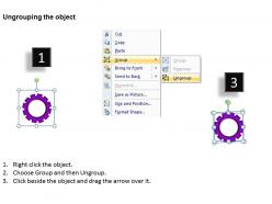 Circular gears flowchart process diagram stages 3