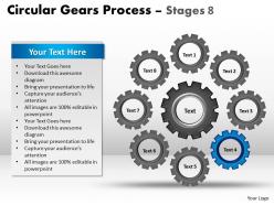 Circular gears flowchart process diagram stages 8