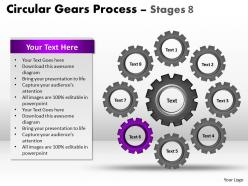 Circular gears flowchart process diagram stages 8