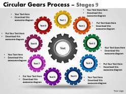 Circular gears flowchart process diagram stages 9
