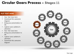 Circular gears flowchart process diagrams stages 2