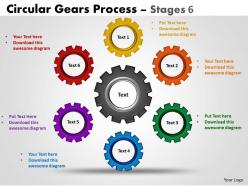 Circular gears flowchart process diagrams stages 8