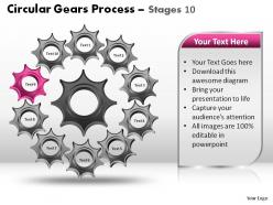 Circular gears process stages 10 powerpoint slides