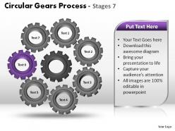 Circular gears process stages 7 powerpoint slides