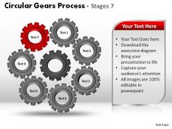 Circular gears process stages 7 powerpoint slides