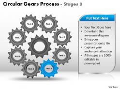 Circular gears process stages 8 powerpoint slides