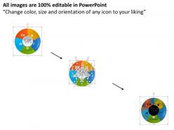 Circular global business icon chart powerpoint template