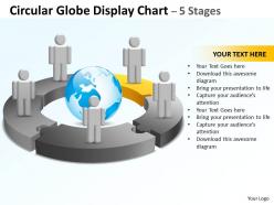 Circular globe display chart 5 stages