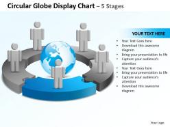 Circular globe display chart 5 stages powerpoint diagrams presentation slides graphics 0912