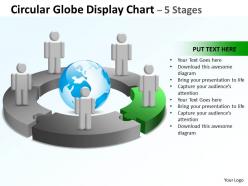 Circular globe display diagram chart 5 stages 11