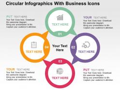 Circular infographics with business icons flat powerpoint design