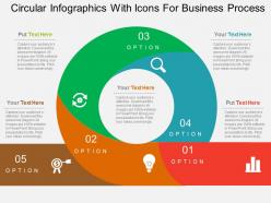 Circular infographics with icons for business process flat powerpoint design