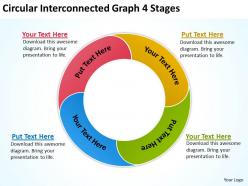 Circular interconnected graph 4 stages ppt powerpoint slides