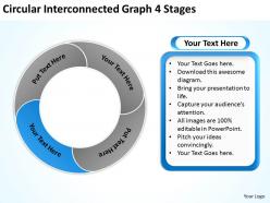Circular interconnected graph 4 stages ppt powerpoint slides