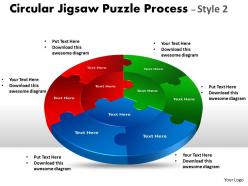 Circular jigsaw diagram puzzle process style flow 10