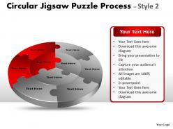 Circular jigsaw diagram puzzle process style flow 10