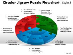 Circular jigsaw puzzle circular diagram flowchart process diagram style 9