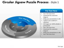Circular jigsaw puzzle diagram cycle flowchart process diagram style 8