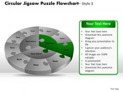 Circular jigsaw puzzle flowchart process diagram style 6