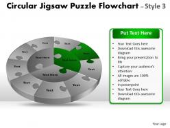 Circular jigsaw puzzle flowchart templates process diagram style 7