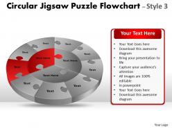 Circular jigsaw puzzle flowchart templates process diagram style 7