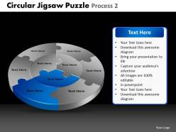 Circular jigsaw puzzle process 2 powerpoint slides and ppt templates db