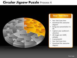 Circular jigsaw puzzle process 4 powerpoint slides and ppt templates db
