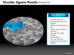 Circular jigsaw puzzle process 4 powerpoint slides and ppt templates db
