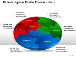 Circular jigsaw puzzle process style 2 powerpoint slides