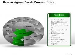 Circular jigsaw puzzle process style 4 powerpoint slides