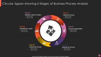Circular Jigsaw Showing 6 Stages Of Business Process Analysis