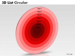 Circular list diagram with 7 staged